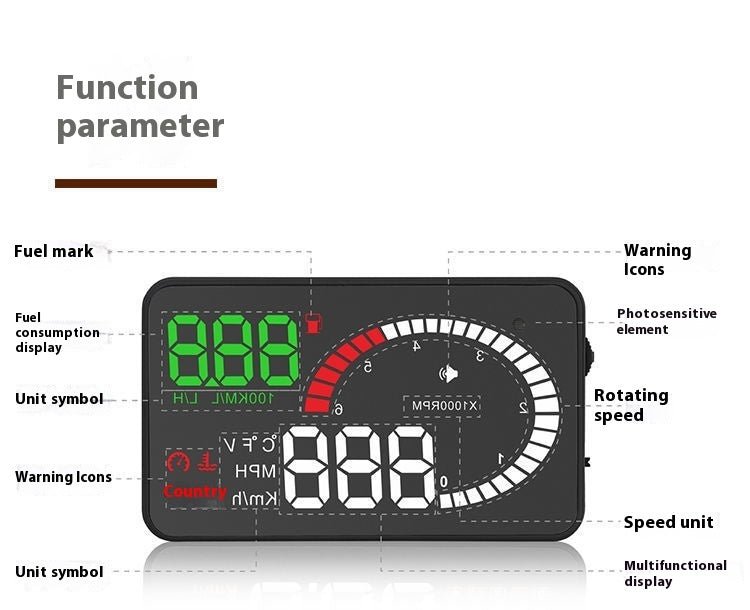 Car Mounted HUD Head Up Display Fuel Consumption Voltage Projector - Tech Tready