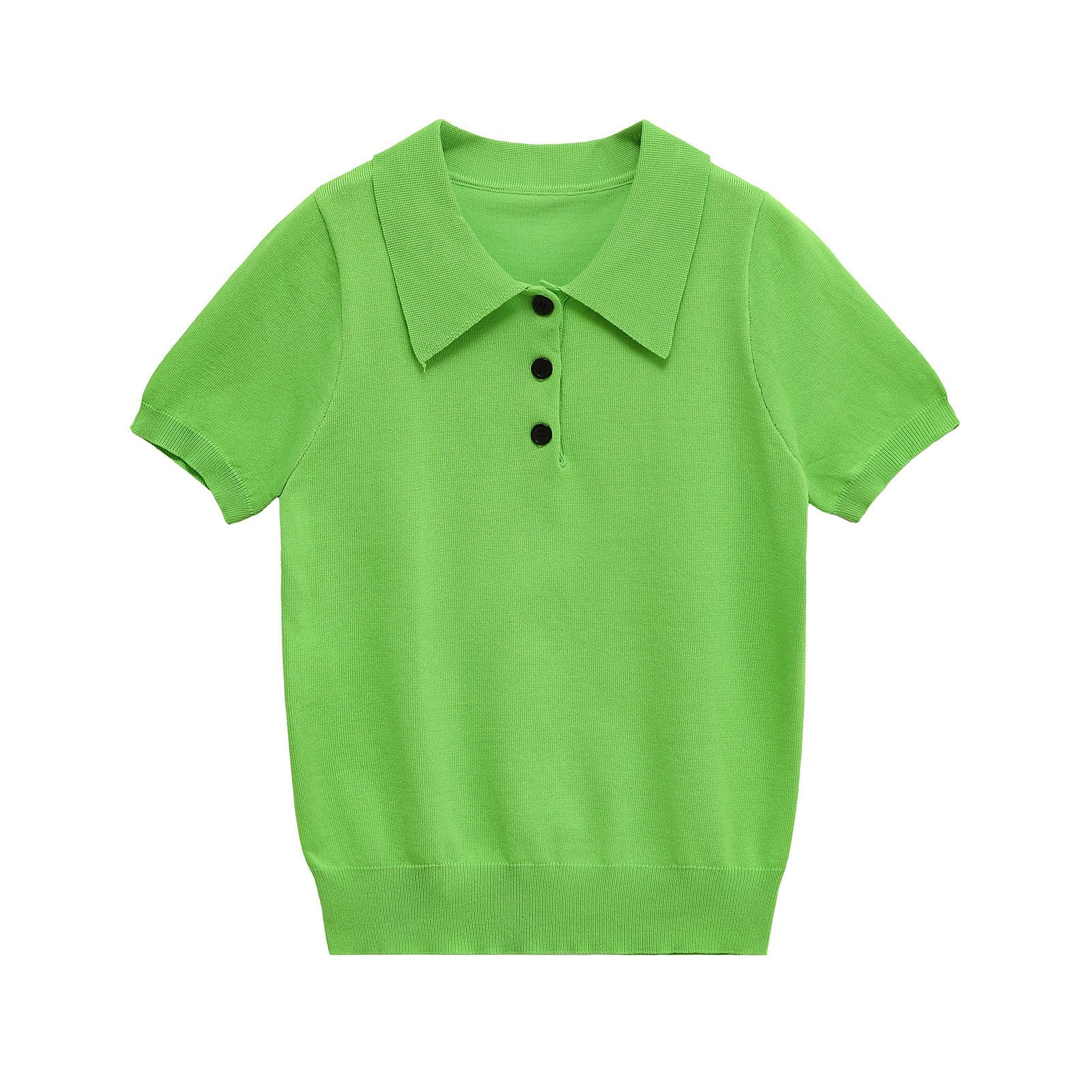 Casual polo shirt collar short sleeved knitted T-shirt - Tech Tready