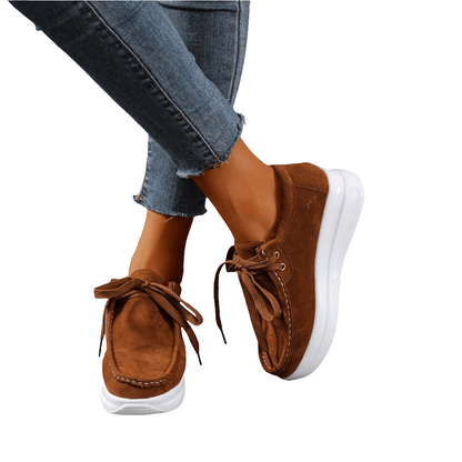 Casual sports single shoe round toe lace up flat bottom comfortable mesh women's shoes - FashionTech