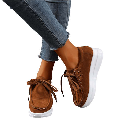 Casual sports single shoe round toe lace up flat bottom comfortable mesh women's shoes - FashionTech