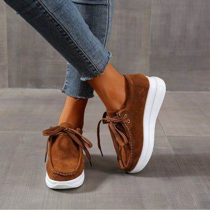 Casual sports single shoe round toe lace up flat bottom comfortable mesh women's shoes - Tech Tready