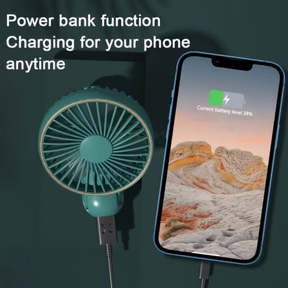 Compact Personal Fan - 5 Speed Settings, Quiet Brushless Motor, Rechargeable 2000mAh Power Bank, Foldable, Portable, Long - Lasting, Small, and Lightweight for Outdoor or Indoor Use - FashionTech