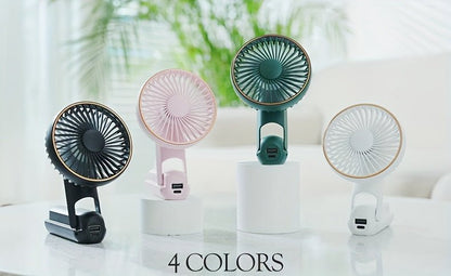 Compact Personal Fan - 5 Speed Settings, Quiet Brushless Motor, Rechargeable 2000mAh Power Bank, Foldable, Portable, Long - Lasting, Small, and Lightweight for Outdoor or Indoor Use - FashionTech