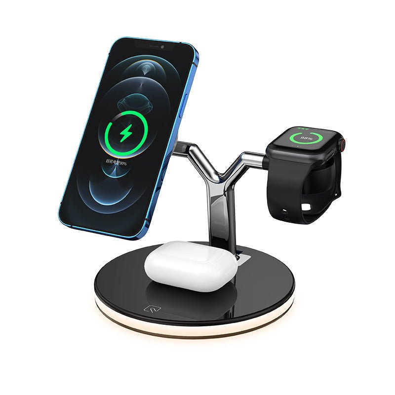 Compatible with Apple, 3 In 1 Magnetic Wireless Charger 15W Fast Charging Station For Magsafe Chargers - Tech Tready