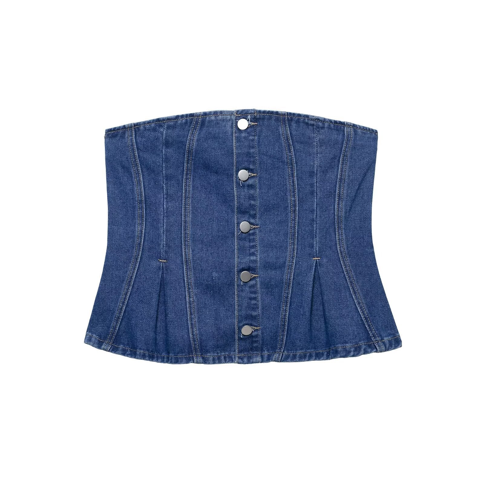 Cowboy corset+denim shorts set for women - FashionTech