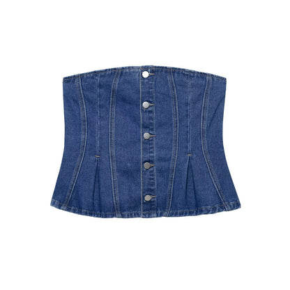 Cowboy corset+denim shorts set for women - FashionTech