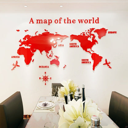 Creative Home Background Wall Stickers Acrylic 3D Wall Stickers Living Room TV Background M70 - Map - Tech Tready