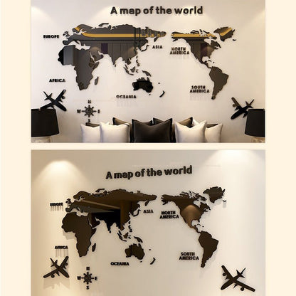 Creative Home Background Wall Stickers Acrylic 3D Wall Stickers Living Room TV Background M70 - Map - Tech Tready