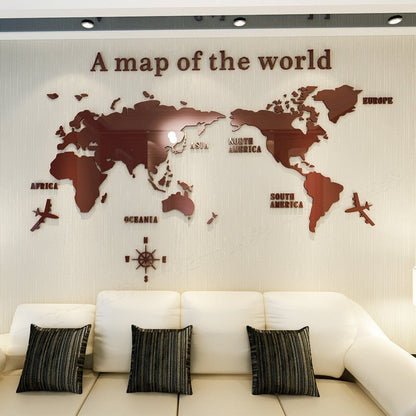 Creative Home Background Wall Stickers Acrylic 3D Wall Stickers Living Room TV Background M70 - Map - Tech Tready