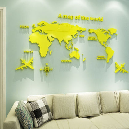Creative Home Background Wall Stickers Acrylic 3D Wall Stickers Living Room TV Background M70 - Map - Tech Tready