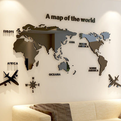 Creative Home Background Wall Stickers Acrylic 3D Wall Stickers Living Room TV Background M70 - Map - Tech Tready