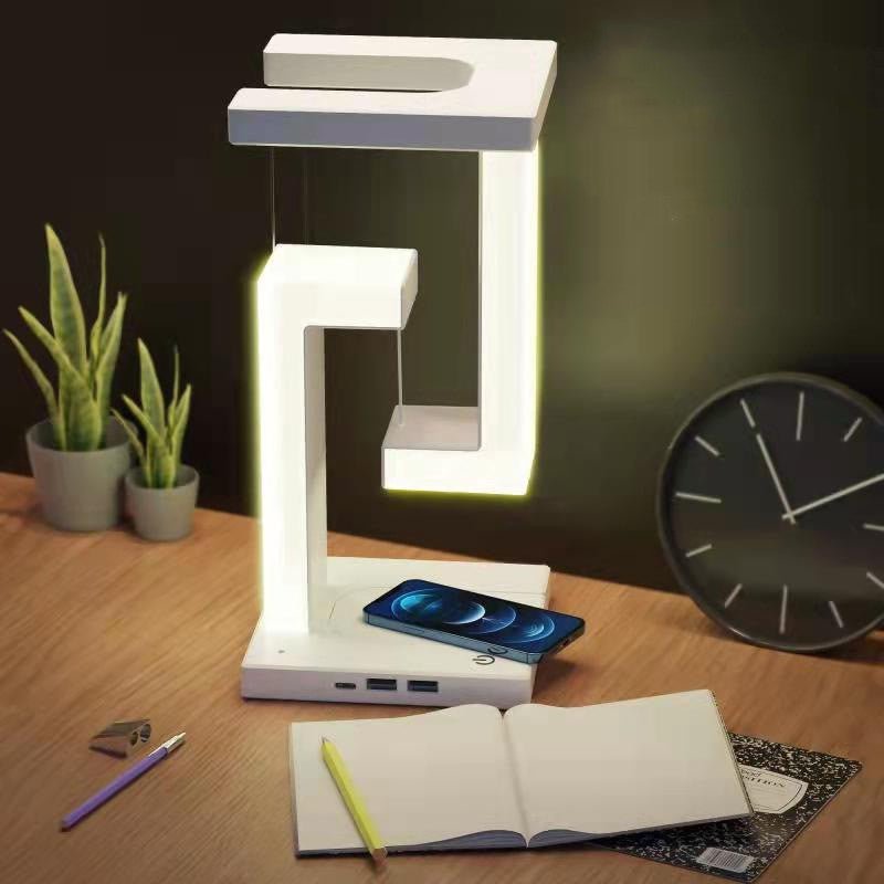 Creative Smartphone Wireless Charging Suspension Table Lamp Balance Lamp Floating For Home Bedroom - Tech Tready