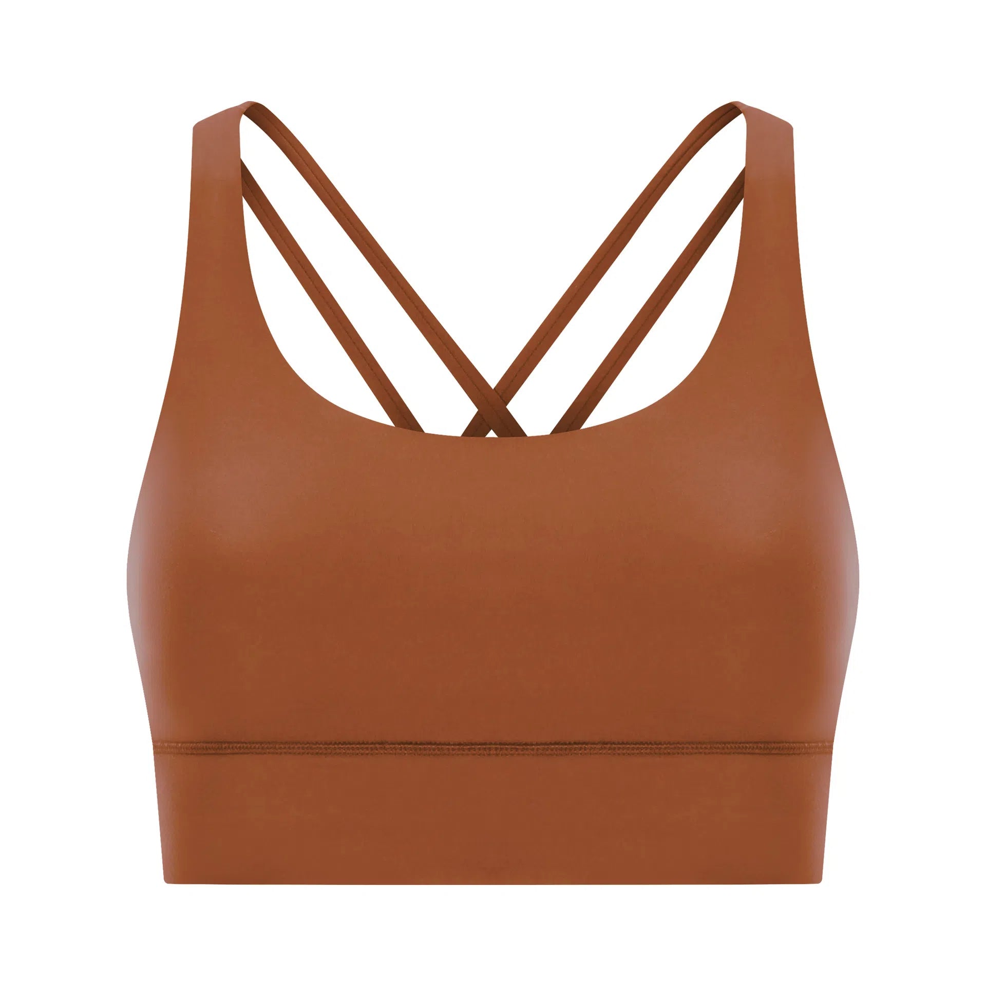 Cross back yoga bra brushed bare high - strength shock - absorbing gathering sports vest for women - Tech Tready