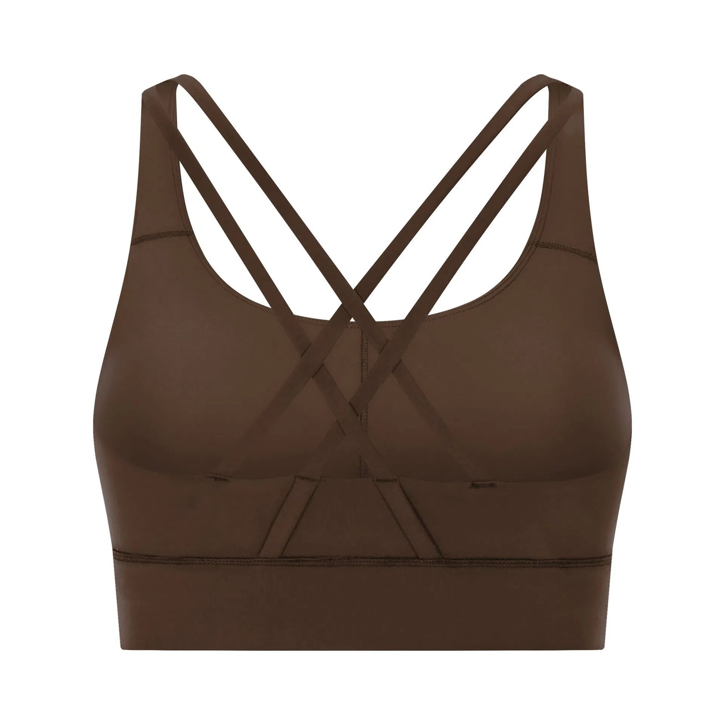 Cross back yoga bra brushed bare high - strength shock - absorbing gathering sports vest for women - Tech Tready