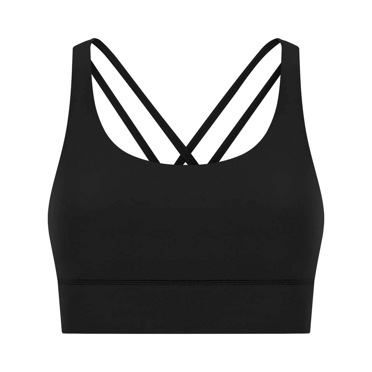 Cross back yoga bra brushed bare high - strength shock - absorbing gathering sports vest for women - Tech Tready