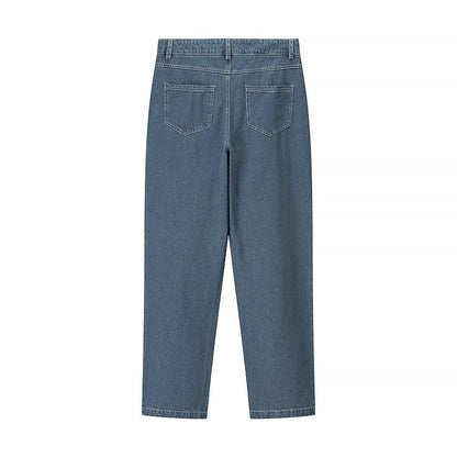 Diamond grid straight leg split jeans for women - FashionTech