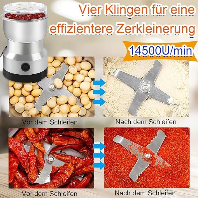 Electric Coffee Grinder Coffee Beans Spices Cereals Nut Bean Grinder - FashionTech