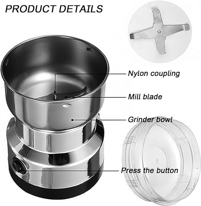 Electric Coffee Grinder Coffee Beans Spices Cereals Nut Bean Grinder - FashionTech