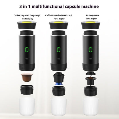 Electric Grinder Coffee Travel Handy 3 In1 Espresso Portable Coffee Espresso Maker Machine Cafe Portable Capsule Coffee Machine Kitchen Gadgets - Tech Tready