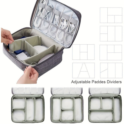 Electronics Organizer Travel Cable Organizer Bag Waterproof Portable Digital Storage Bag Electronic Accessories Case Cable Charger Organizer Case - FashionTech