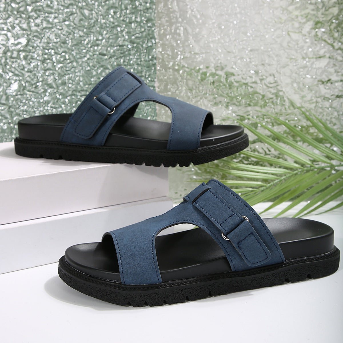 European and American Open - Toe Beach Sandals Large Size Rivet Buckle Strap Thick Sole Outdoor Wearing Slippers for Women - FashionTech