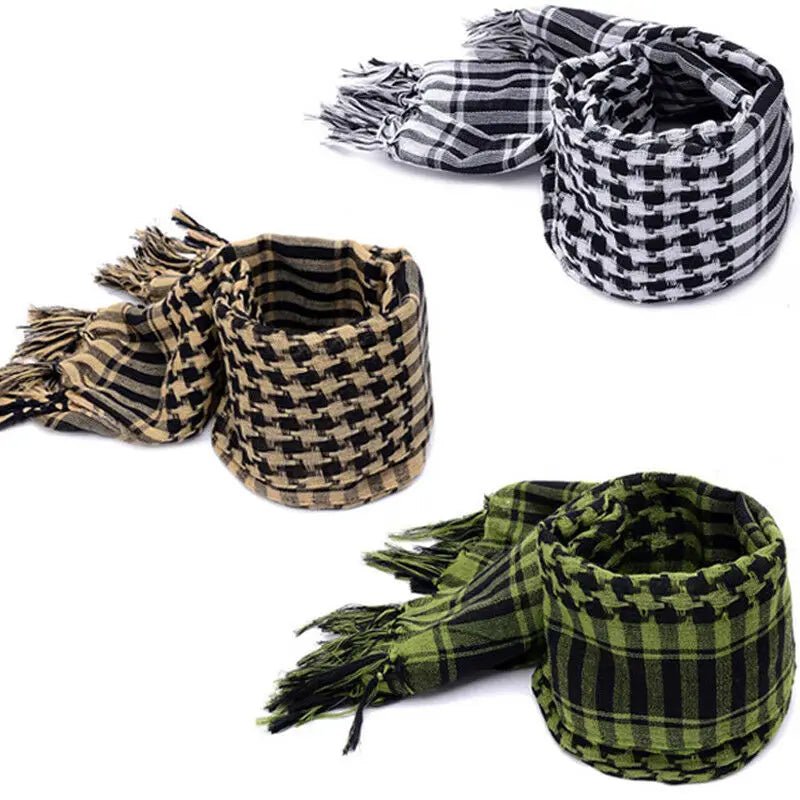 Fashion Mens Lightweight Square Outdoor Shawl Military Arab Tactical Desert Army Shemagh KeffIyeh Arafat Scarf Fashion - Tech Tready