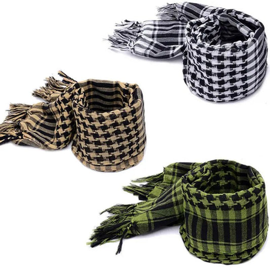 Fashion Mens Lightweight Square Outdoor Shawl Military Arab Tactical Desert Army Shemagh KeffIyeh Arafat Scarf Fashion - Tech Tready