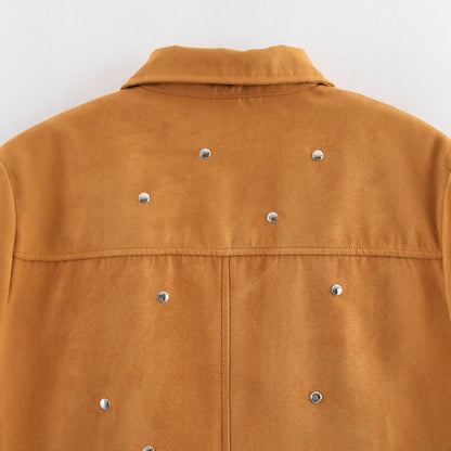 Fashionable and casual willow nail decoration deer skin jacket jacket l - FashionTech