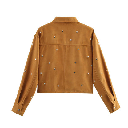 Fashionable and casual willow nail decoration deer skin jacket jacket l - FashionTech