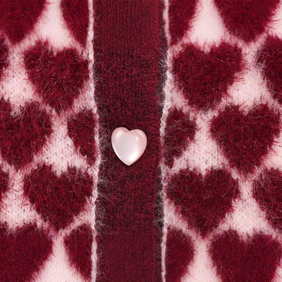 Fashionable heart - shaped pattern jacquard round neck knitted vest - FashionTech