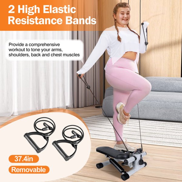 Fitness Step Machine, Mini Step Machine With Resistance Band, Home Fitness Equipment With 330.7LBS Load - bearing Capacity, Hydraulic Fitness Step Machine With LCD Display Screen - Tech Tready