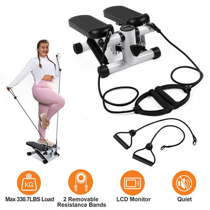 Fitness Step Machine, Mini Step Machine With Resistance Band, Home Fitness Equipment With 330.7LBS Load - bearing Capacity, Hydraulic Fitness Step Machine With LCD Display Screen - Tech Tready