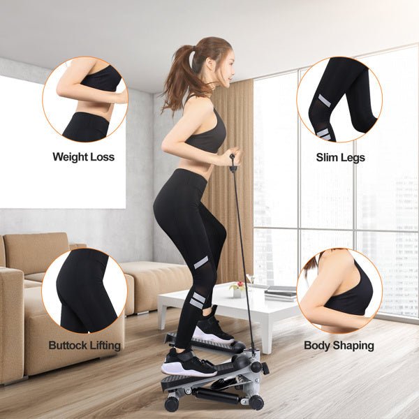Fitness Step Machine, Mini Step Machine With Resistance Band, Home Fitness Equipment With 330.7LBS Load - bearing Capacity, Hydraulic Fitness Step Machine With LCD Display Screen - Tech Tready