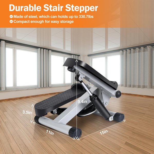 Fitness Step Machine, Mini Step Machine With Resistance Band, Home Fitness Equipment With 330.7LBS Load - bearing Capacity, Hydraulic Fitness Step Machine With LCD Display Screen - Tech Tready