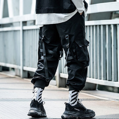 Functional Wind Paratrooper Pants Loose Hip Hop Pants Drawstring Cargo Pants - FashionTech
