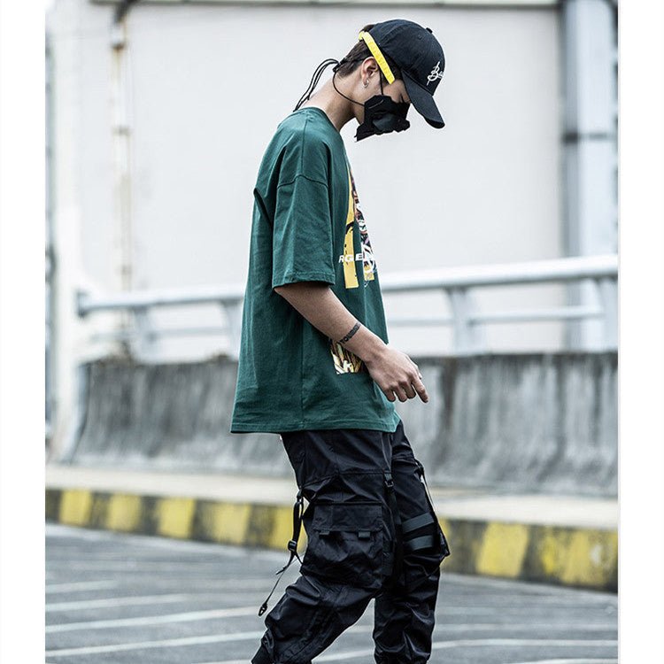 Functional Wind Paratrooper Pants Loose Hip Hop Pants Drawstring Cargo Pants - FashionTech