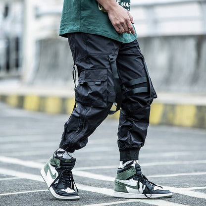 Functional Wind Paratrooper Pants Loose Hip Hop Pants Drawstring Cargo Pants - FashionTech