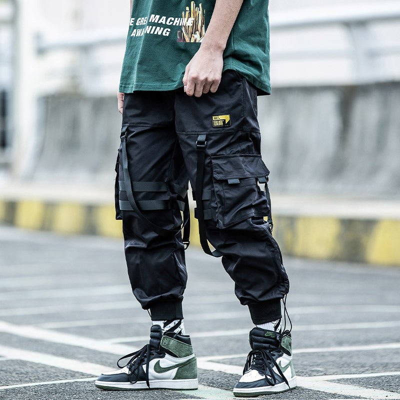 Functional Wind Paratrooper Pants Loose Hip Hop Pants Drawstring Cargo Pants - FashionTech