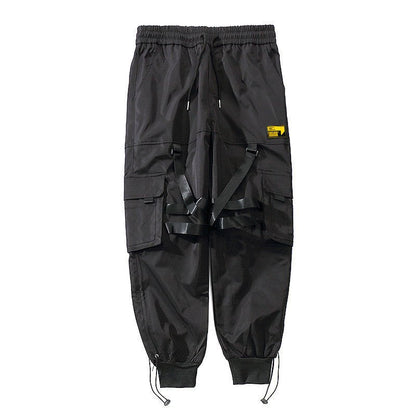Functional Wind Paratrooper Pants Loose Hip Hop Pants Drawstring Cargo Pants - FashionTech