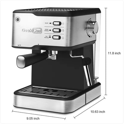 Geek Chef 20 - Bar Espresso Machine with Milk Frother - Tech Tready