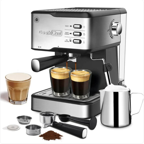 Geek Chef 20 - Bar Espresso Machine with Milk Frother - Tech Tready