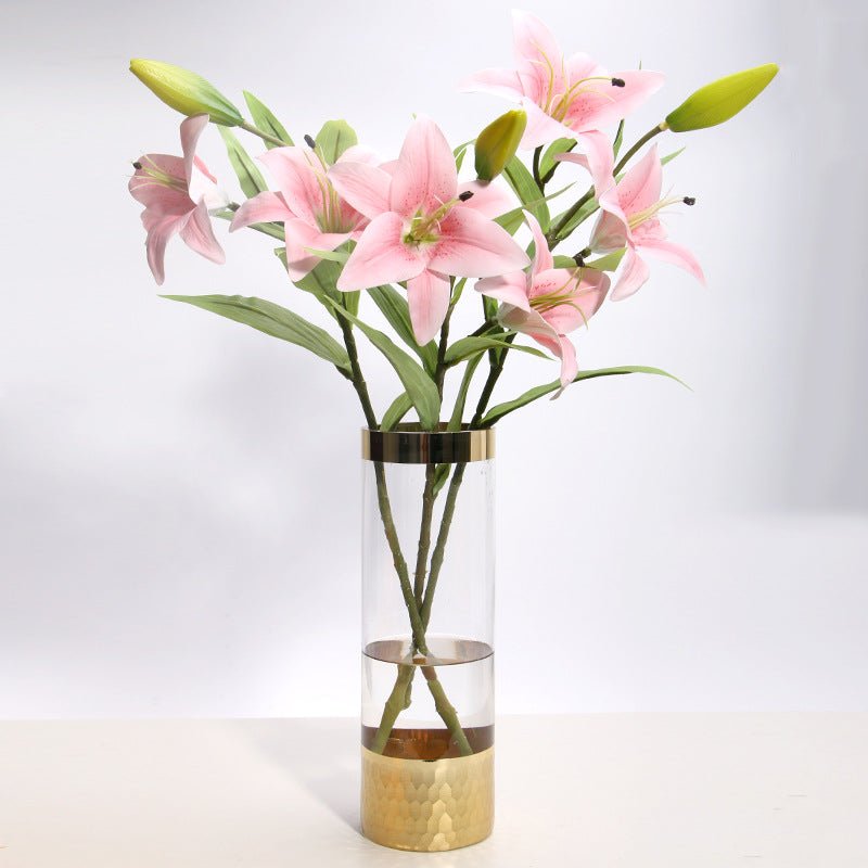 Glass vase modern transparent hydroponic flower vase home decoration ornaments - FashionTech