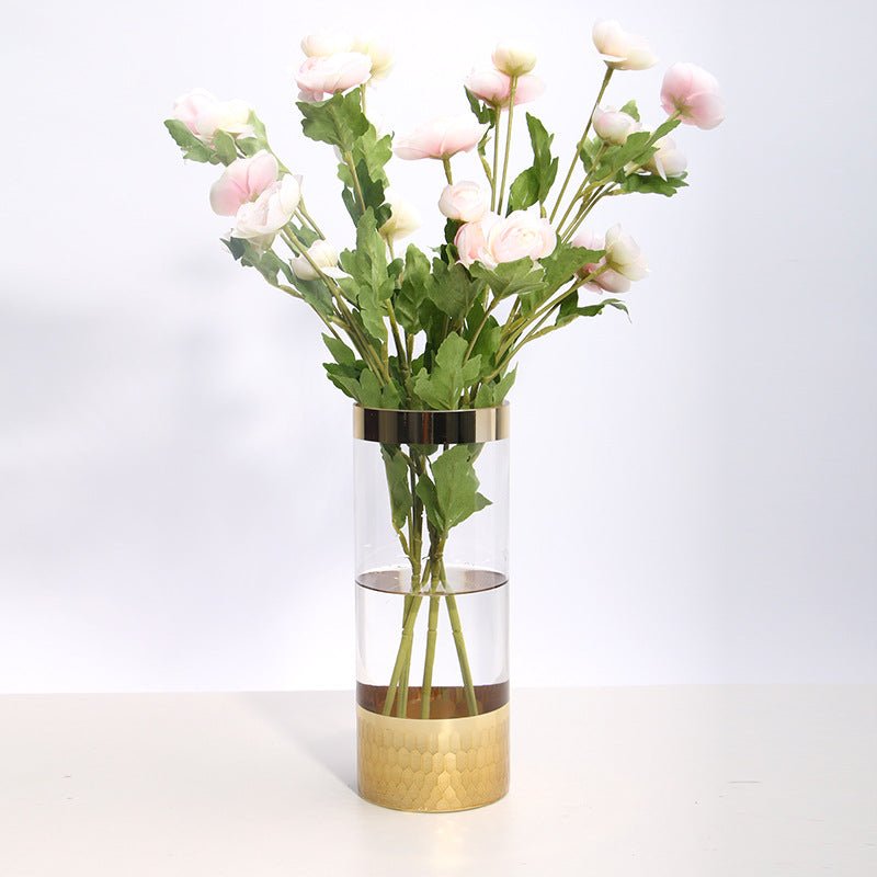 Glass vase modern transparent hydroponic flower vase home decoration ornaments - FashionTech
