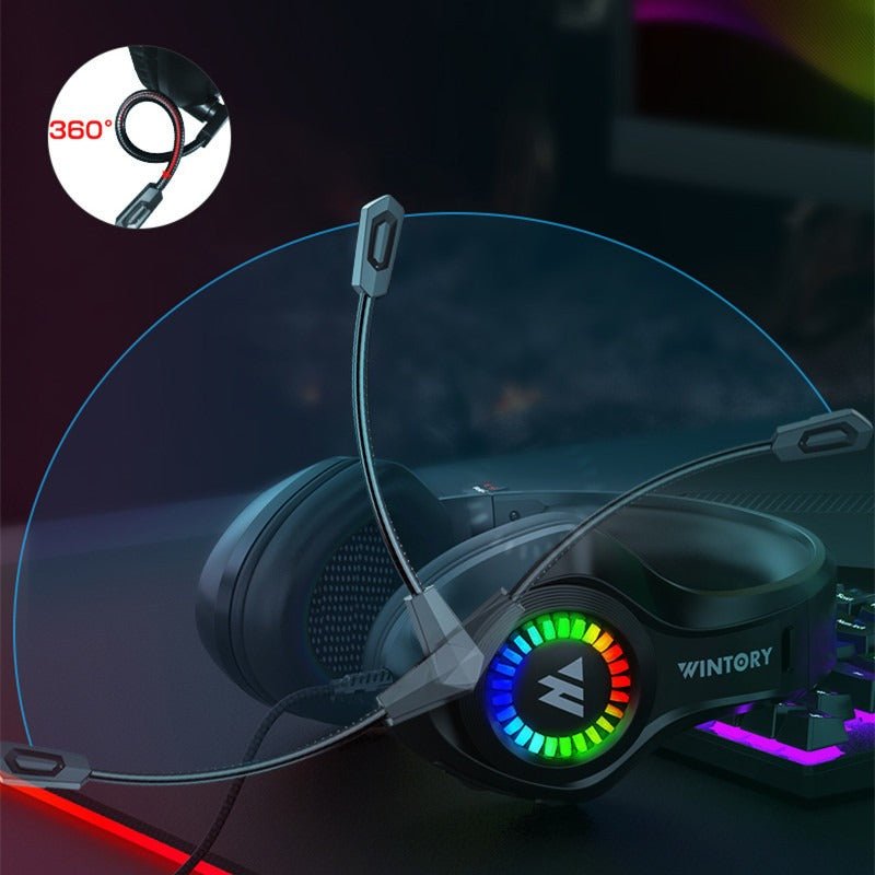 Head mounted gaming headphones wired e - sports luminous earphones mobile phones computers cool anchor headphones - FashionTech