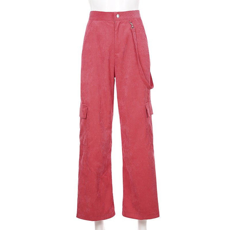High waist straight pants - FashionTech