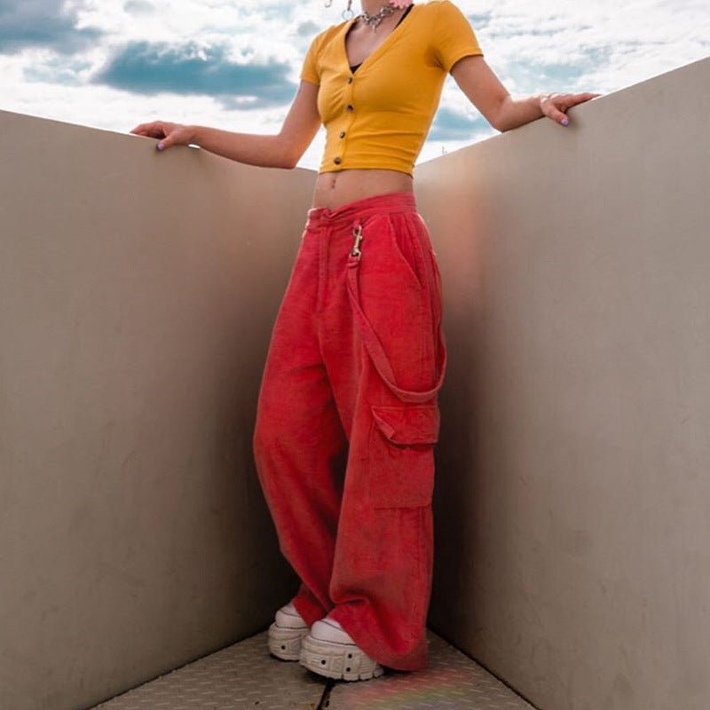 High waist straight pants - FashionTech