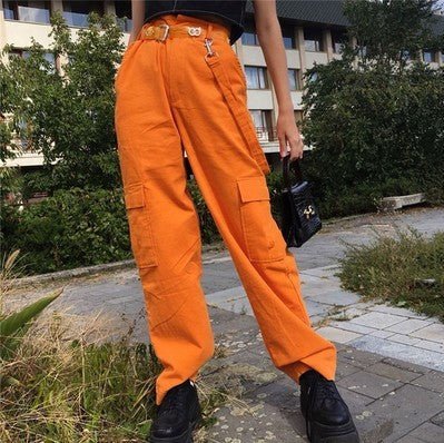 High waist straight pants - FashionTech