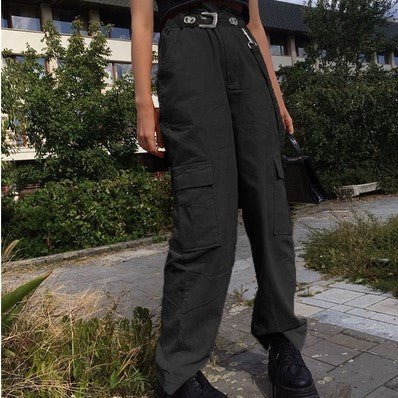 High waist straight pants - FashionTech