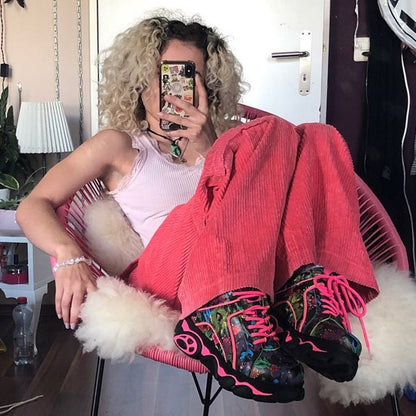 High waist straight pants - FashionTech