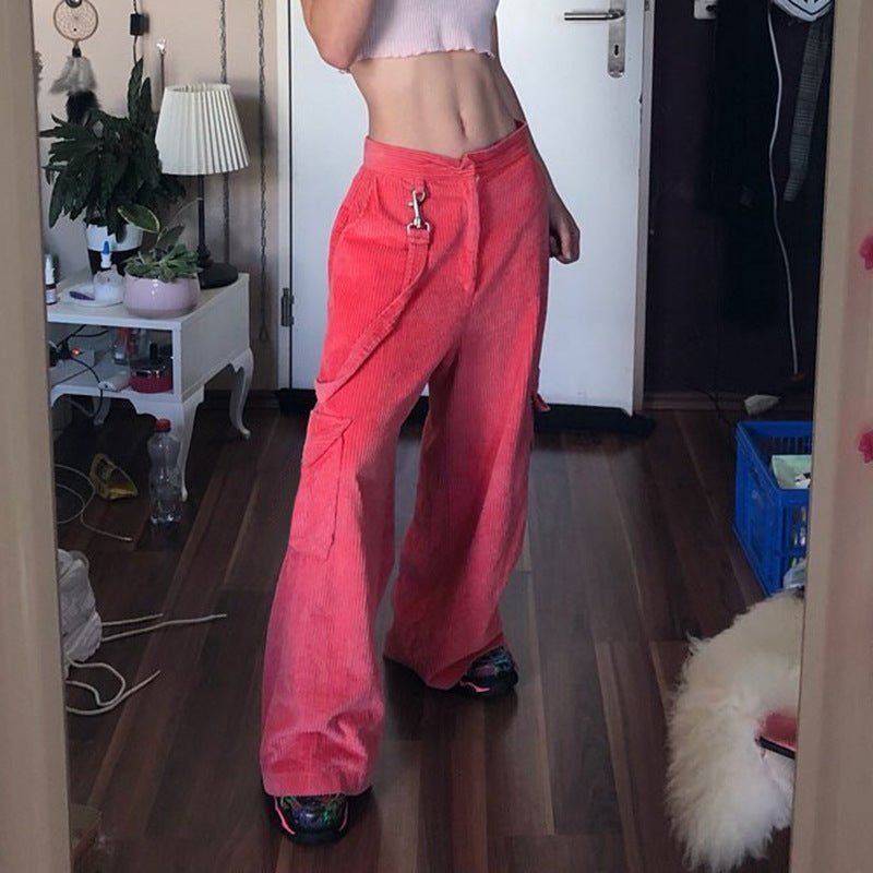 High waist straight pants - FashionTech